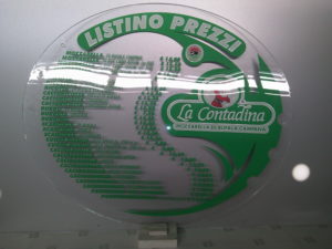 Listino prezzi in plexiglas